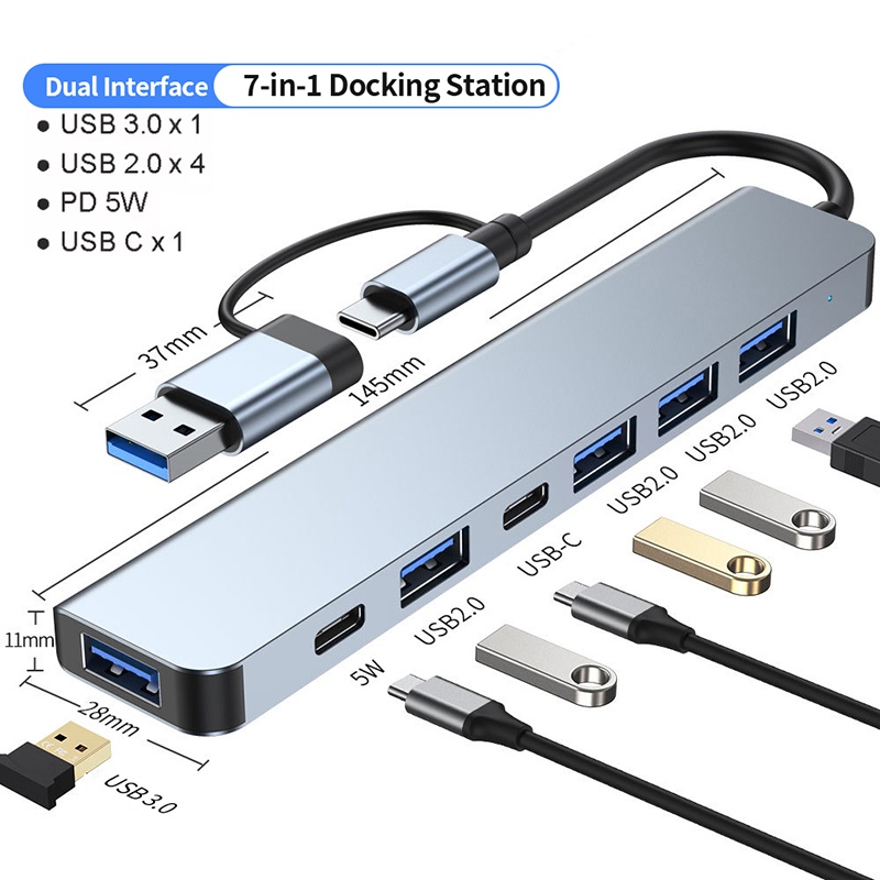 7 In 1 USB C Extender Adapter  - đánh giá và giá Laptop Accessories Hub