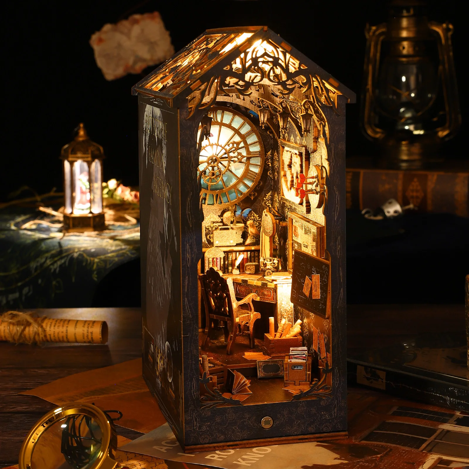 DIY Book Nook Kit 3D Wooden Pu - đánh giá và giá Laptop Accessories Light