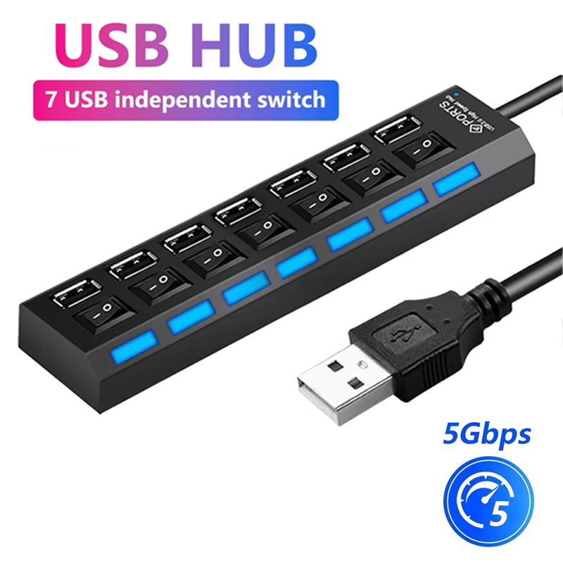 7 Port USB 2.0 Hub Splitter Fo - đánh giá và giá Laptop Accessories Usb